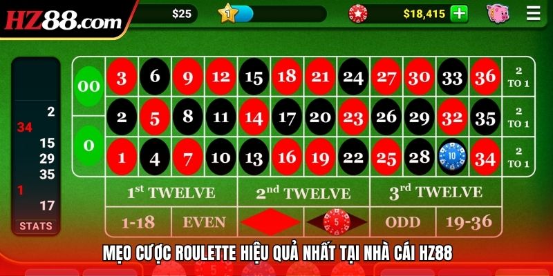 Mẹo cược Roulette hiệu quả nhất tại nhà cái FV88